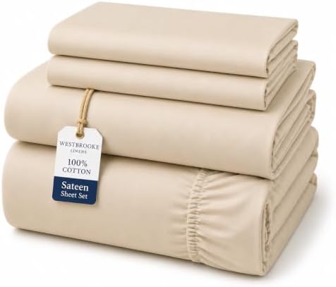 Westbrooke 475 Thread Count 100% Long Staple Cotton Sateen Sheet Set