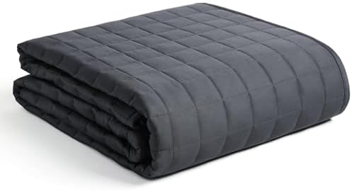 YnM Exclusive 15lb Weigthed Blanket with Navy Cotton Duvet Cover