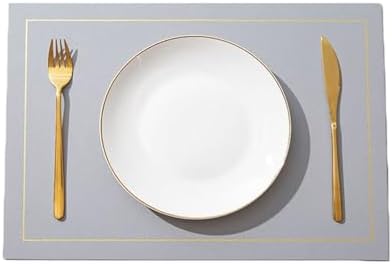 6 Piece Placemats for Dining Room, 11.82 x 16.93 Inches Leather Heat