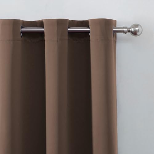 LEMOMO Blackout Curtains 52 x 120 Inch Long Chocolate Curtains Set of