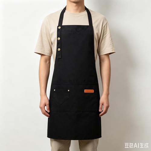 Cooking Apron with 2 Pockets, 2 Pack Solid Unisex Drawstring