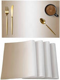 Placemats Set of 8, Beige White Ombre Woven Placemat, Linen Place Mats