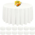 12 Packs 90 Inch Ivory Round Polyester Tablecloths