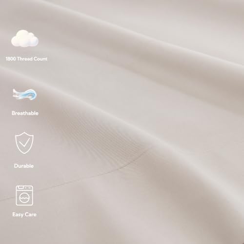 Shunjie Home King Size Sheets Set- 1800TC Microfiber Deep Pocket Bed
