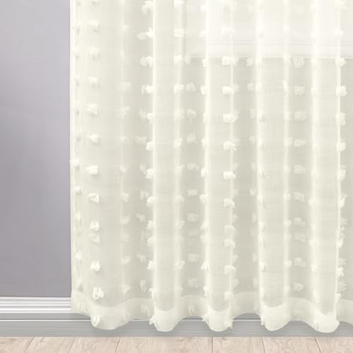 KOUFALL Cream Sheer Curtains 108 Inches Long for Living Room 2 Panels