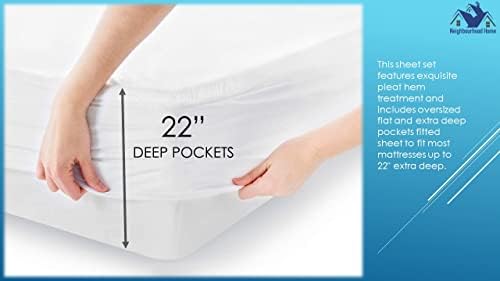 Pure Egyptian Full-XL Size Cotton Bed Sheets Set 1000 Thread Count