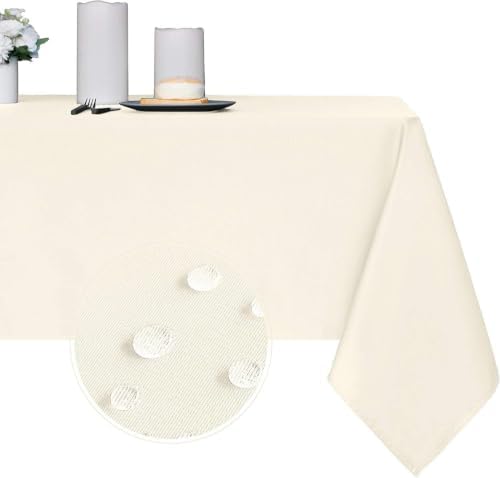 Obstal 210GSM Rectangle Table Cloth, Ivory, 60 x 102 Inch