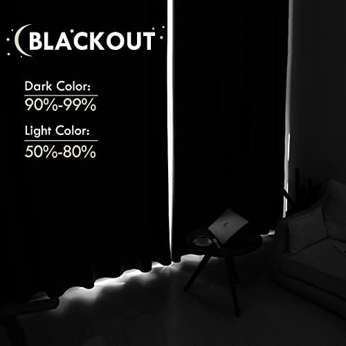 DWCN Wide Blackout Curtains for Living Room 60 x 63 Inch Long 2 Panels