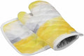 Quilted Cotton Terry Cloth Oven Mitt, Pot Holder Ombre Yellow Grey