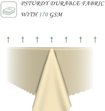 52x70 Inch Beige Rectangle Tablecloths Morandi Series Heavy Duty