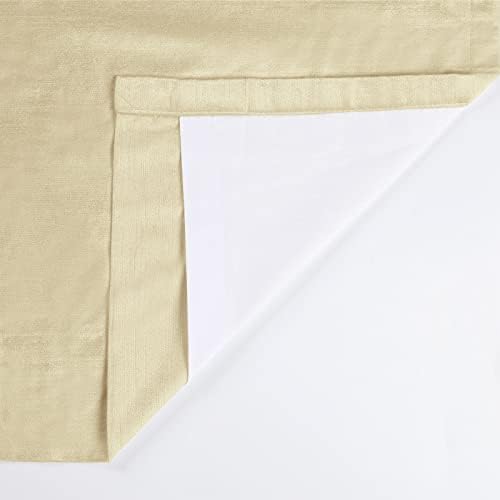 TWOPAGES Simple Taupe Luster Cotton Velvet Curtain with Back Tab