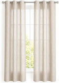 Rooh Threads Linen Sheer Curtains 84 Inches Long, 2 Panels Set, Light