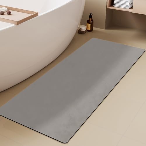 TYUU Thin Bath Mat Runner, Long Bathroom Rugs Non Slip 24x60 Light
