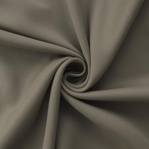Mrs.Naturall Dark Taupe Blackout Curtains, Earthy Putty Mushroom Color