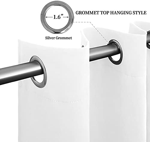 Easy-Going Thermal Grommet Curtains, 2 Panels 52x108 in, White