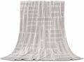 Light Gray Cream Throw Blanket for Couch, Minimalist Contemporary