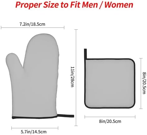 4Pcs Oven Mitts and Potholders, Solid Color Light Gray Elegant Modern