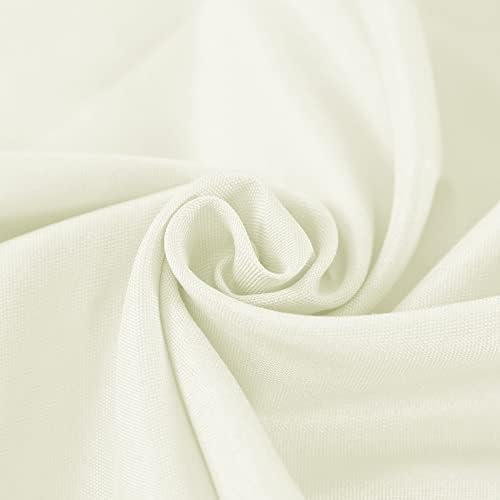 6 Pack Round Tablecloth 90 Inches Ivory Table Cloth Stain and Wrinkle
