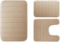 3 Pcs Bath Mats Non Slip Memory Foam Bathroom Soft Rugs Water