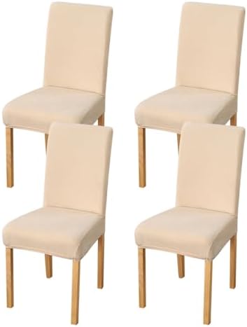 Rakila Velvet Dining Chair Covers Set of 4, Soft Stretch Washable