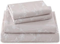 Yibeizi Taupe Floral Sheets King Size Boho Patterned Bed Sheet Set