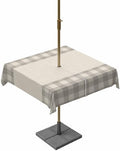Outdoor Tablecloth with Umbrella Hole and Zipper, Gray Buffalo Check