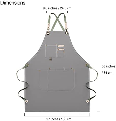 Dulabi Apron, Adjustable Chef Apron for Women and Men with Large