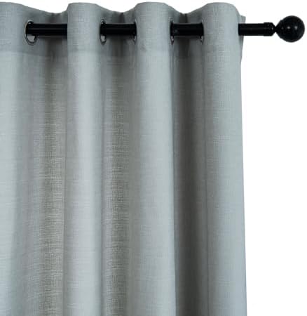 Linen Blended Rustic Curtains 96 inch Length 2 Panels for Living Room