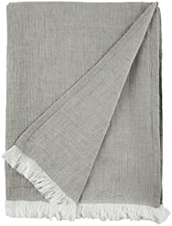 50" x 70" Declan Ash Large Premium Luxury Woven 100% Cotton Throw