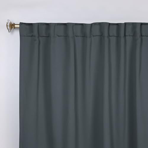 BLUENILEMILLS Room Darkening Blackout Curtain Panels with Rod
