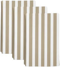 Khaki and White Striped Kitchen Towels Set of 3, Gradient Geometric