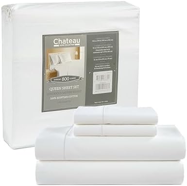 CHATEAU HOME COLLECTION 100% Egyptian Cotton Sheets King Size, 800