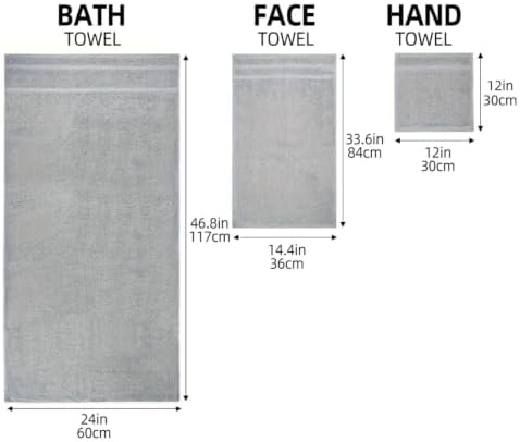 Light Gray Cotton 10pcs Bath Towel Set