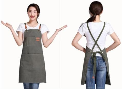Chef Apron Cotton Canvas Apron. Cross Back Apron for Men Women with