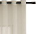 Fcosie 52" Wx108 L Semi Sheer Curtains with Silver Grommets Natural