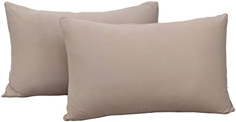 N&Y HOME 2-Pack Stretch Pillow Cases, Queen or Standard Size, Taupe
