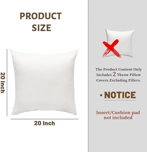 Christmas Pillow Covers Set of 2, Gold and Cream Holiday Floral Throw