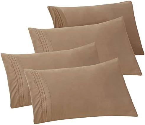 Elegant Comfort 4-PACK Solid Pillowcases 1500 Premium Hotel Quality