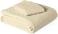 Amazon Basics Brushed Microfiber Quilt Set, Extra Soft with Natural