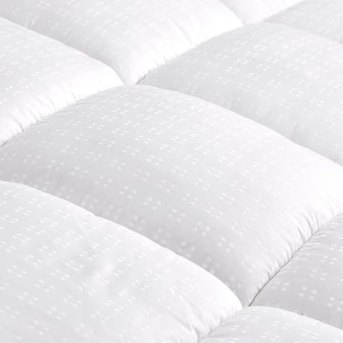 SLEEP ZONE Queen Cotton Mattress Topper, Ultra Fluffy Soft Mattress