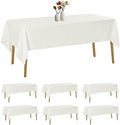 6 Pack Rectangle Tablecloth 60 x 102 Inches Ivory Table Cloth Stain