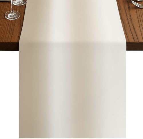 Cream Ombre Table Runner 72 Inch Long Dresser Scarves Linen
