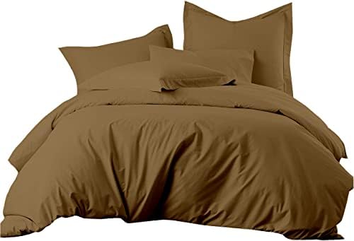 ARlinen Taupe Duvet Covers Queen Size - Washed Duvet Cover, Soft