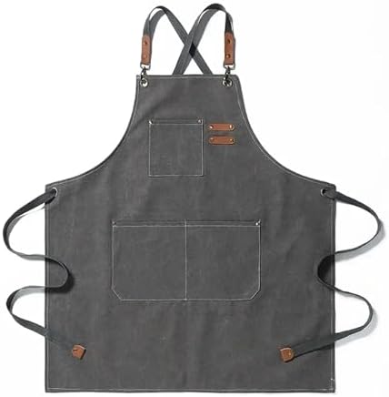 Canvas Chef Apron for Kitchen Cooking with Adjustable Straps