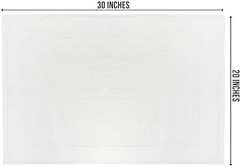 (Pack of 6 White Bath Mat Towels 20 x 30 Inches, Economy Hotel Bath Mats for Bathroom Floor, Hotel Quality & Absorbent Washable Bath Mats for Bathroom Tub