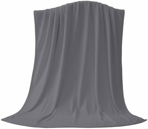 Pure Color Light Gray Flannel Throw Blanket Fleece Blankets,Minimalist