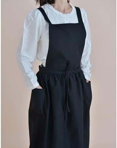Adjust Cotton Linen Cooking Apron, Fabric Coffee Restaurant Canvas