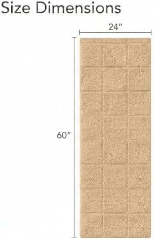 SUPERIOR Cotton Washable Bath Rug with Runner Bundle Set, 3 Piece