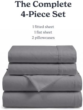 Beckham Hotel Collection 100% Cotton King Sheet Set, 4-Piece, Dark