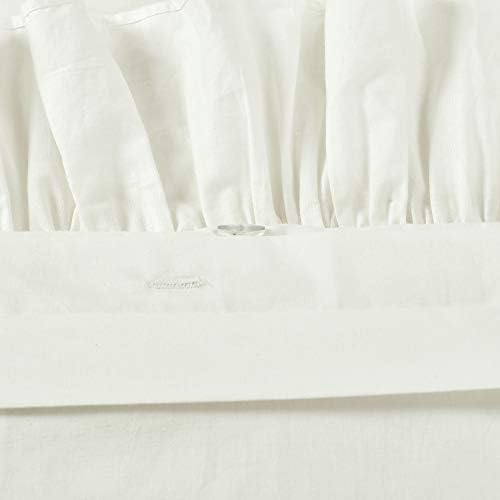 Lush Decor Reyna Ruffle Cotton Duvet Cover Set 3 Piece Set King, White